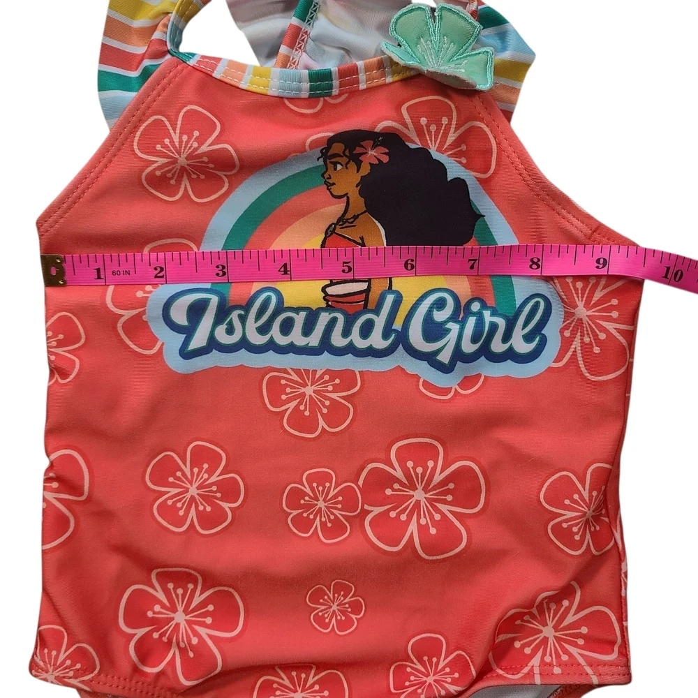 Disney Moana Island Girl Swimsuit Toddler 3T UPF 50+ One Piece NWT